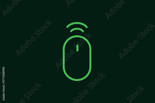 wireless mouse illustration in flat style design. Vector illustration.	