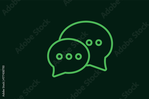 chatting bubble illustration in flat style design. Vector illustration.	
