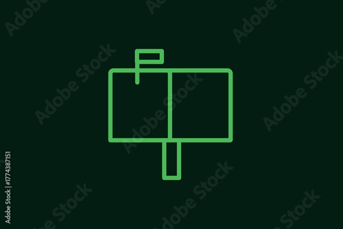 mailbox illustration in flat style design. Vector illustration.	
