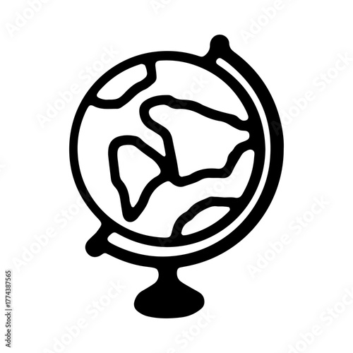 Vector illustration of a globe in doodle style Основные RGB