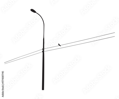 Minimal Streetlight Vector – Modern Urban Lighting Illustration
