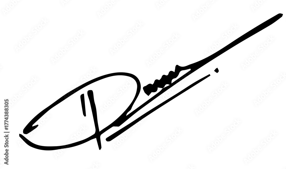 Fototapeta premium Overall Style and Form: The image features a highly stylized logo or signature, drawn with thick, flowing, connected lines, resembling calligraphy or artistic cursive.
