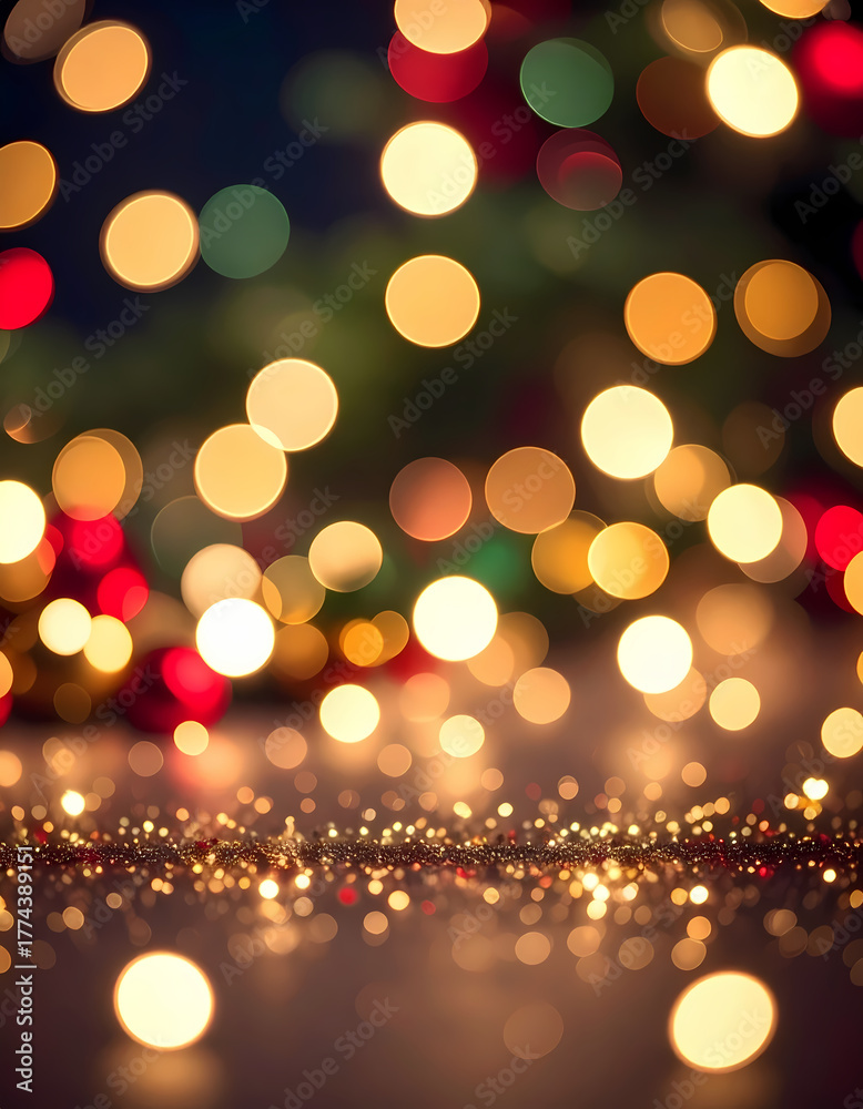 Obraz premium Abstract festive lights bokeh effect decorative background artistic backdrop