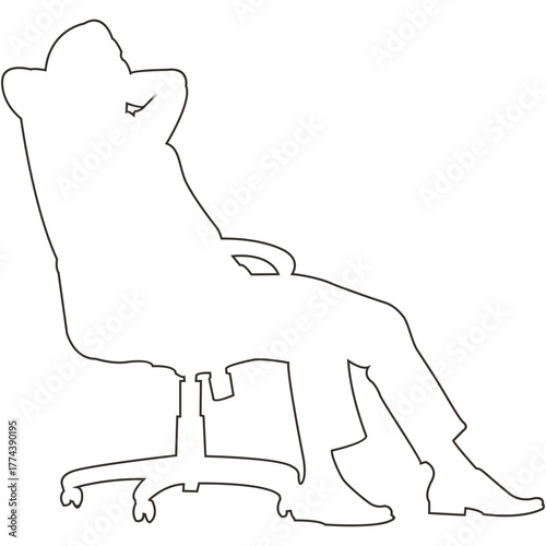 Relaxing in Office Chair