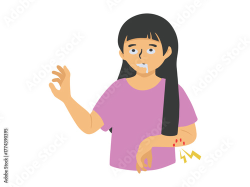 Human Infected Rabies Disease Illustration
