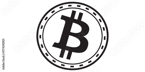 Secure Bitcoin currency symbol design for digital investments and blockchain technology, perfect for modern finance and crypto innovation projects