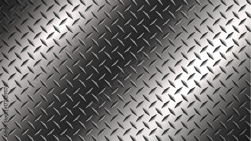 Diamond plate pattern, silver steel metal sheet texture background.