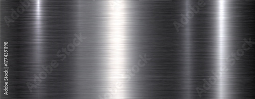 Brushed metal texture, silver metallic sheet metal background.