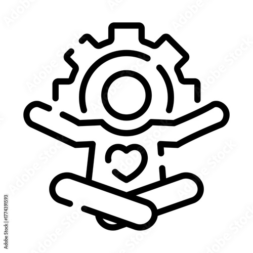 Mental health line icon. Stress management illustration.