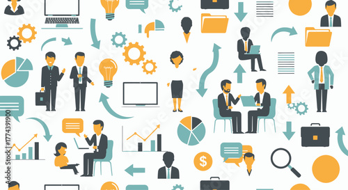 Business professionals collaborating on projects and strategies for success.