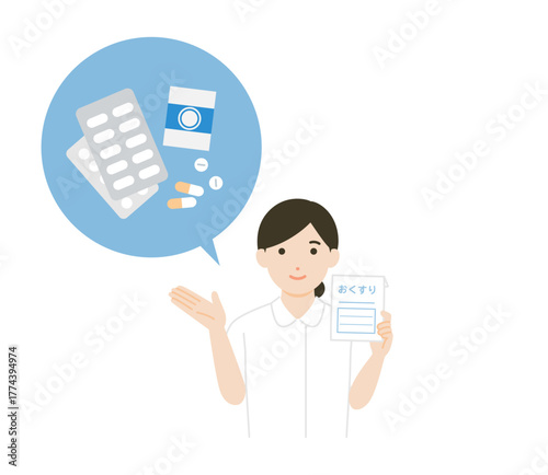 薬を説明する看護師