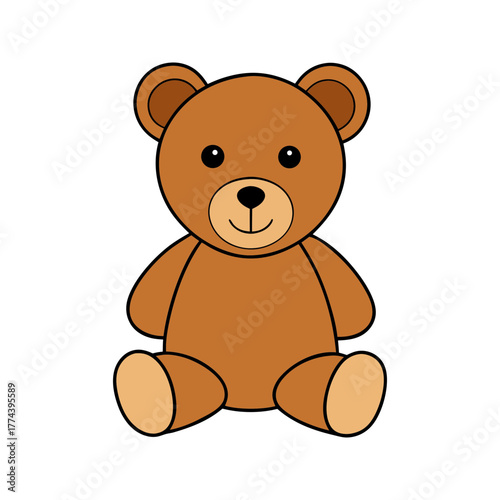 Sitting teddy bear on transparent background