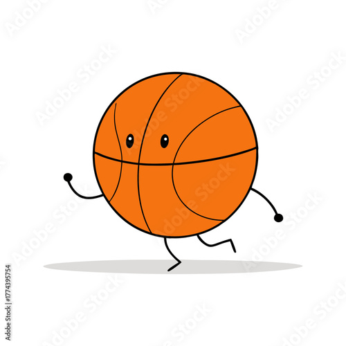 Running basketball on transparent background