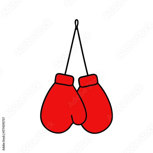 Hanging boxing pair on transparent background