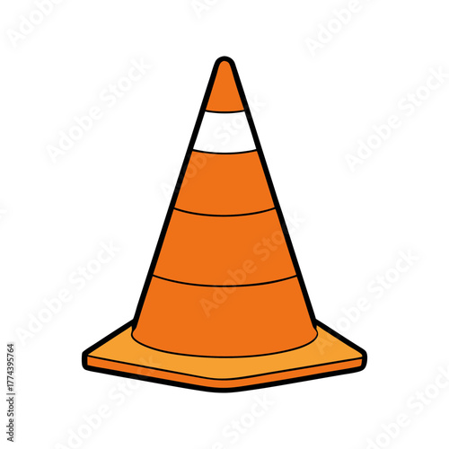 Traffic cone icon on transparent background
