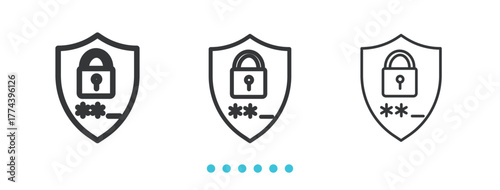 Password Protection icon. Thin line icon vector