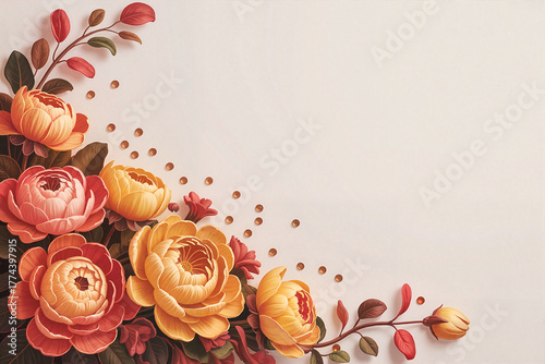 vintage floral background with flowers