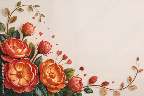 vintage floral background with flowers