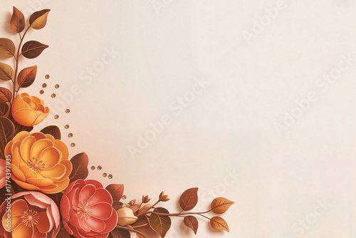 autumn background with leaves and acorns
