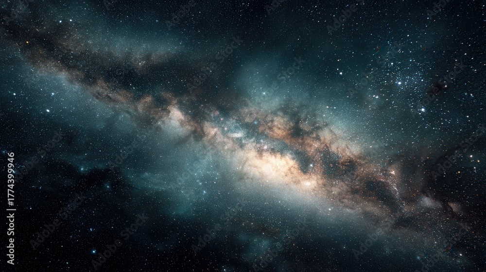 Fototapeta premium deep space galaxy view, countless stars, glowing cosmic background 