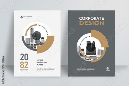 Business Report Cover Template – Brown Geometric Layout (A4)