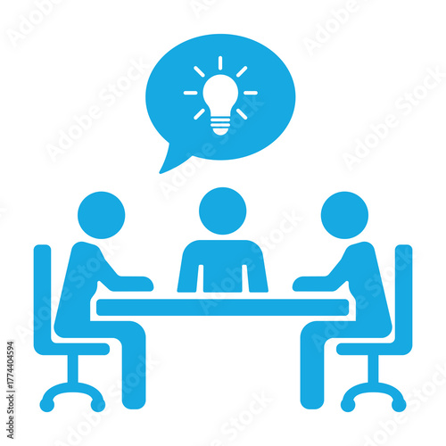 Blue idea meeting icon