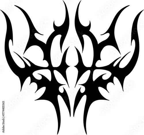 Neo Tribal Illustration ethnic mythical Tattoo Vector Art