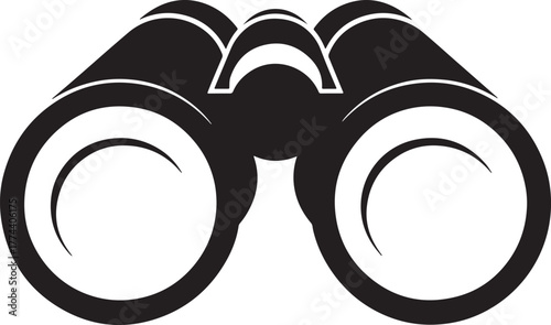 Silhouette of binoculars symbolizing vision exploration and discovery