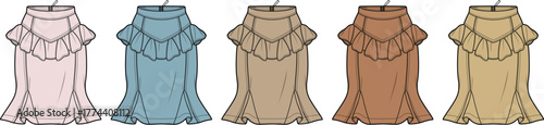 Collection of Ruffled Shoulder Dresses in a Variety of Colors