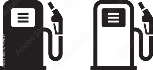 Gasoline pump icons simple icons representing fueling stations for vehicles