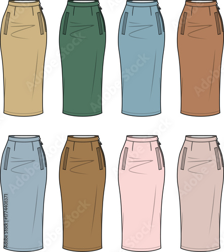 Colorful Pencil Skirts Collection Stylish and Versatile Fashion Apparel