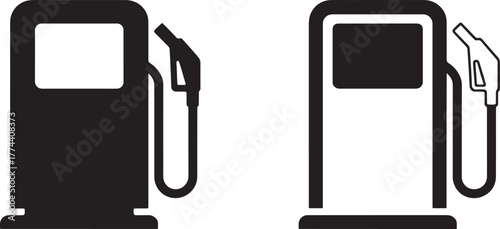 gas pumps one black one white symbolizing fueling stations