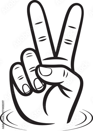 Hand gestures peace symbol v sign symbol of victory and success