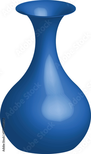 Blue vase on transparent background - graphics element