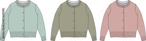 Pastel Cardigan Collection A Trio of Stylish Outerwear for Everyday Wear in Various Colors