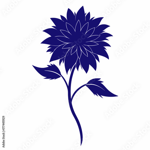 cornflower silhouette on white background