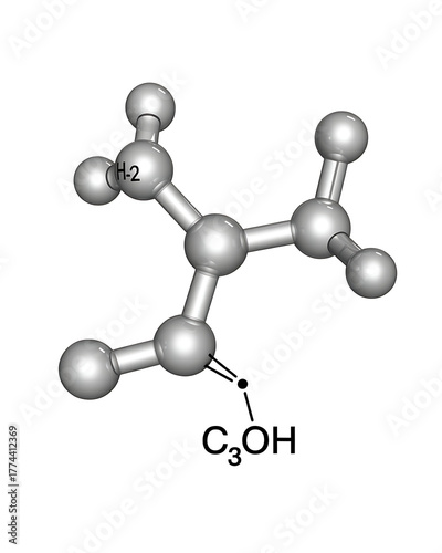 3d molecular model of a chemical compound, illustrating atomic structure and bonds