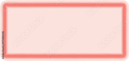 Simple rectangle frame with red glow blank vector shape for text or image isolated design element