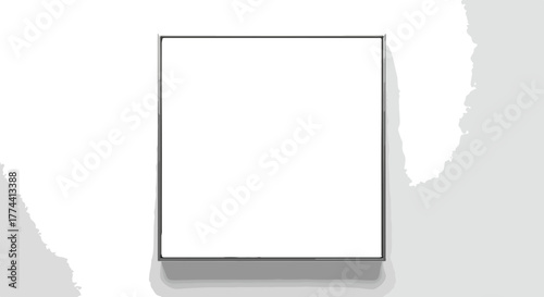 Blank square frame mockup simple modern style perfect for displaying artwork or photos isolated on w