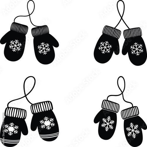 Charming winter mittens snowflake designs festive holiday season accessory collection