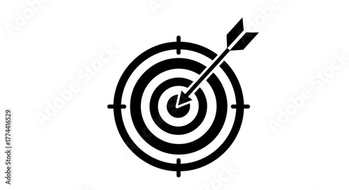 Arrow hits the bullseye of a target, indicating accuracy and achievement.