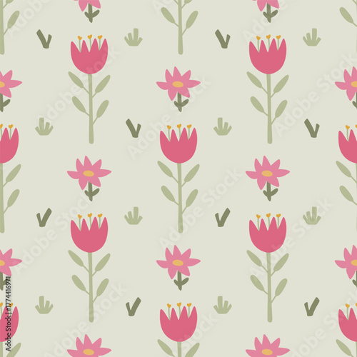 Spring flower seamless pattern. Flower background. Perfect for fabric, textile, wallpaper, decor, print or packaging of products.