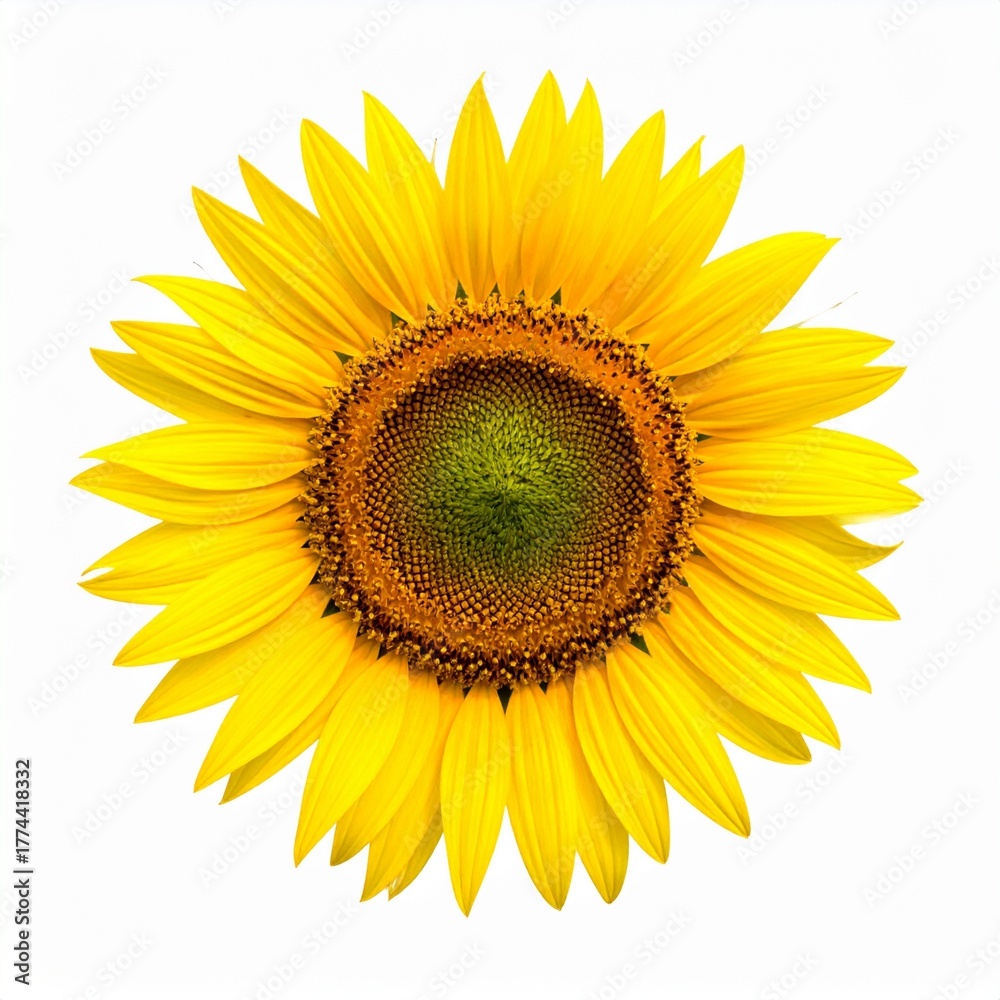 Fototapeta premium Beautiful Yellow Sunflower Bloom Isolated on White Background Representing Nature and Agricultural Concept