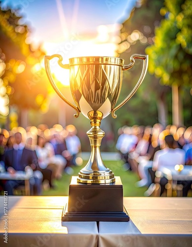 Golden Trophy Award Ceremony - Celebrating Success and Achievement.