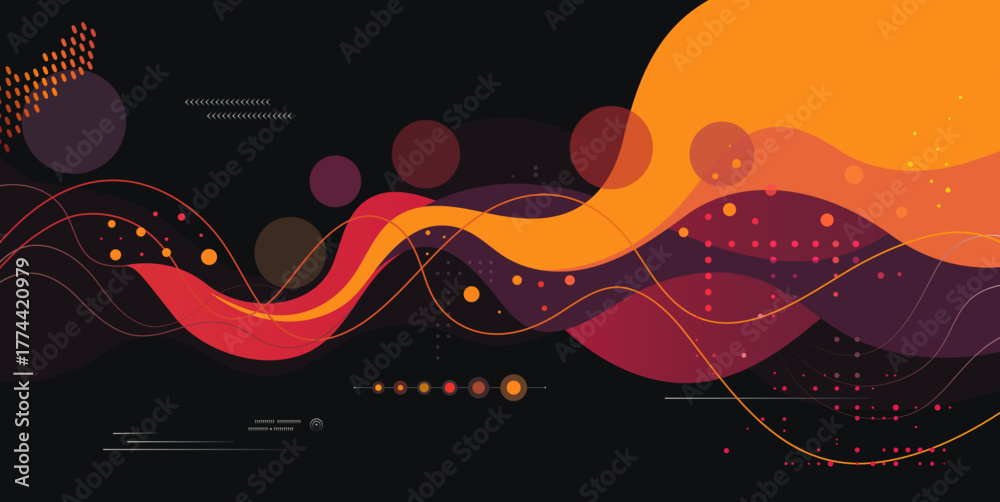 Abstract equalizer waveform. Futuristic technology. Sound wave visualization.