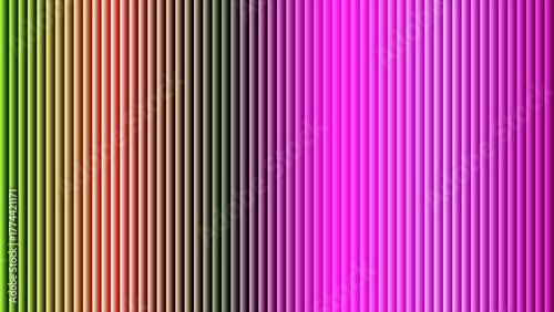 Vertical Gradient Stripes From Green To Pink With Subtle Shadows abstract background