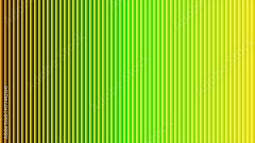 Vertical Green and Yellow Gradient Stripes with Subtle 3D Effect abstract background