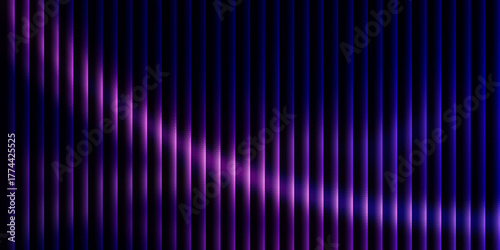 Abstract vertical neon light streaks in purple and blue