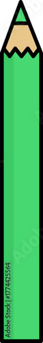 Green colored pencil - outline
