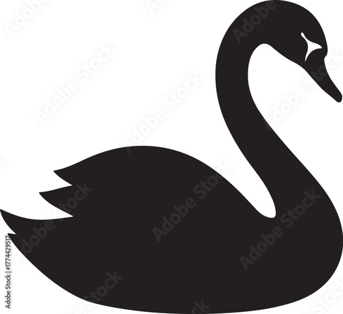 Silhouette swan transparent